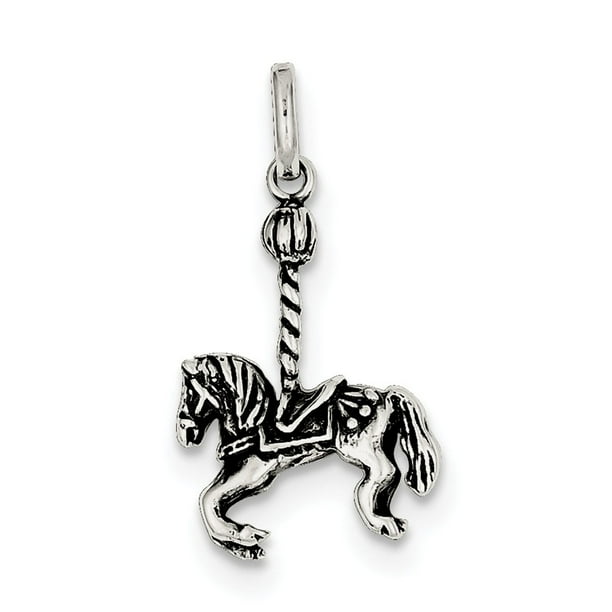 Silver Yellow Plated Carousel Horse Pendant 29mm Silver Yellow Plated Carousel Horse Pendant 29mm
